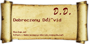Debreczeny Dávid névjegykártya