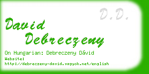david debreczeny business card